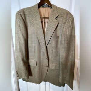 Classic Tan Checkered Men's Blazer